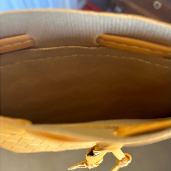 Textured Drawstring Bucket Bag - Tan - Picture 4 of 10